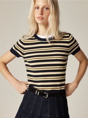 J.CREW Merino Wool Striped Sweater Tee Small